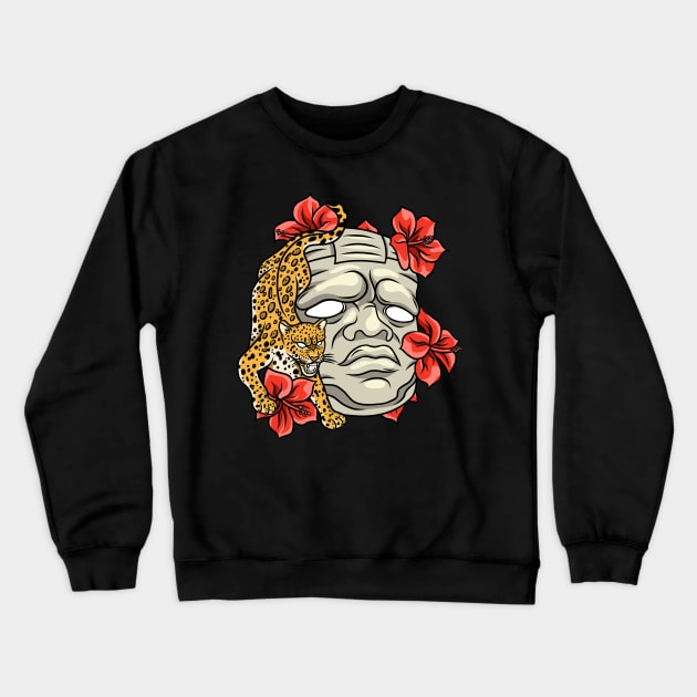 Olmec x Jaguar Crewneck Sweatshirt by SmittyGFX